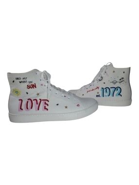Aldo White High-Top Sneakers Love 1972 Size 11